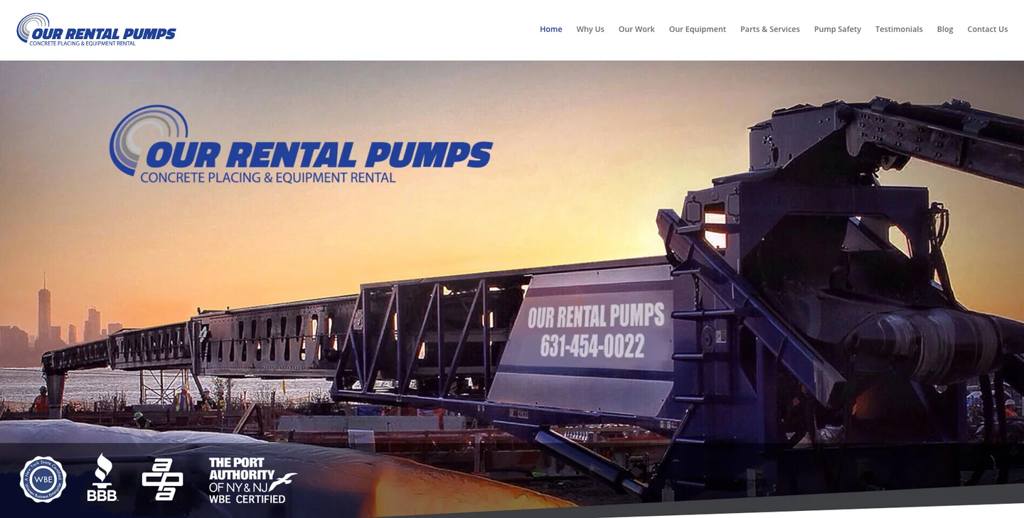Our Rental Pumps website design