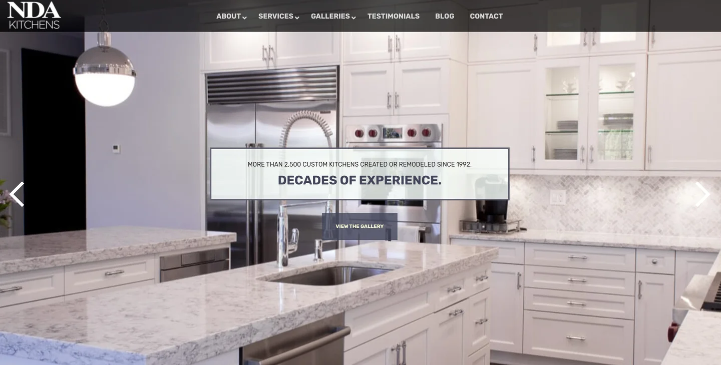 NDA Kitchens website design